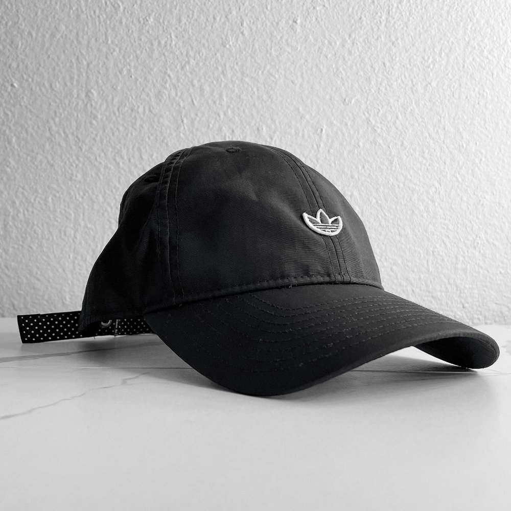 Adidas Nylon Relaxed Fit Black Strapback Hat Black